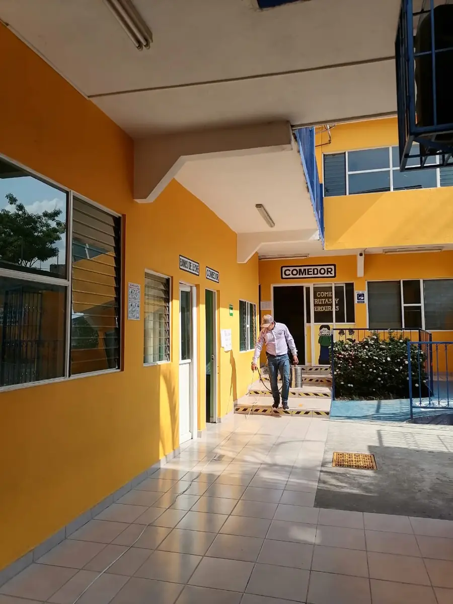 Servicio de control de plagas en un plantel educativo